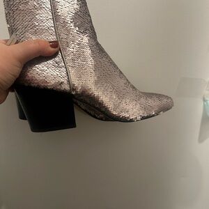 Dolce Vita Metallic Sequin Heeled Boots new years festive bling